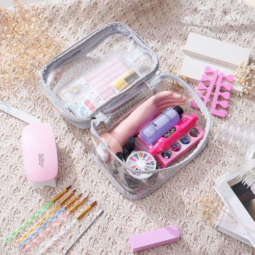 Nail Kit for Beginners with Everything: Practice Nail Hand &Gift Bag - color: Silver