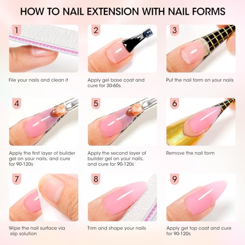 Gellen Builder Gel for Nails, UV/LED Hard Gel Nail Extensions 30g Nude Pink - color: Nude Pink
