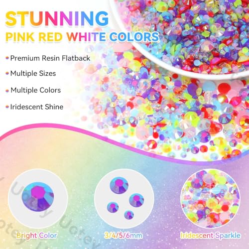 24 Grids Rhinestones Bedazzling Kit, Flatback Color Resin Gems for Crafts - color: S9