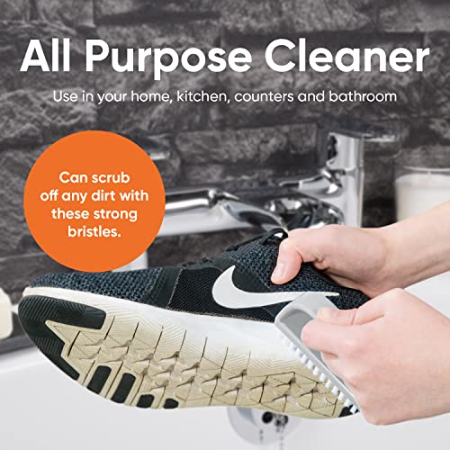 Superio Stiff Nail Brush Cleaner with Handle 6 Pack, Durable Scrub Brush, Clean Toes, Fingernails- Hand Scrubber- All-Purpose Cleaning Brush for Home, Kitchen, Work- Stiff Bristles (Black and White) - color: 6 Pack White Smoke/Grey