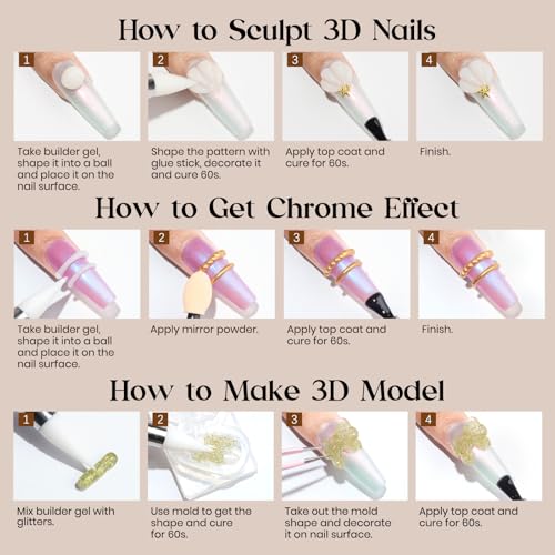 MIZHSE Solid Builder Gel, Milky White Sculpting Gel for 3D Nail Art - color: 15g Milky White