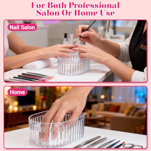 SOIMISS Acrylic Nail Soaking Bowl for Nail Polish Removal and Cuticle Softening Fits One Hand Suitable for Home Manicure Treatment Tray
