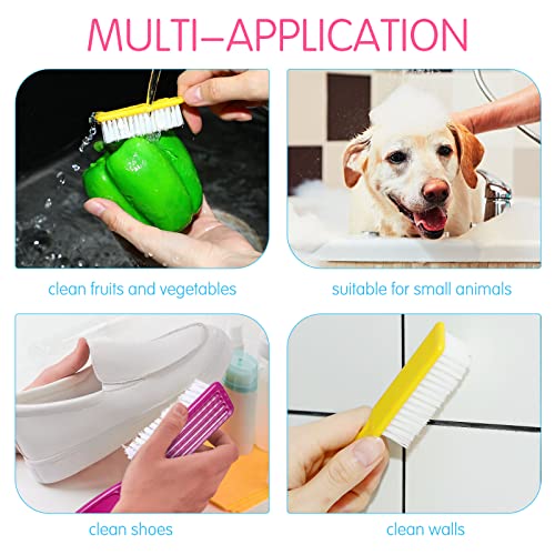 Patelai 15 Pieces Nail Brush Handle Grip for Fingernail Toe Scrub Cleaning - color: Bright