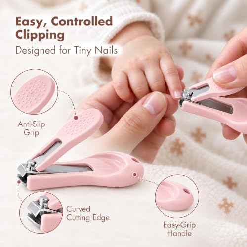 Baby Nail Kit, 4-in-1 Baby Nail Care Set with Cute Case, Baby Nail Clipper, Scissor, Nail File & Tweezer, Baby Manicure Kit and Pedicure kit for Newborn, Infant, Toddler, Kids-Owl Blue - color: Blue