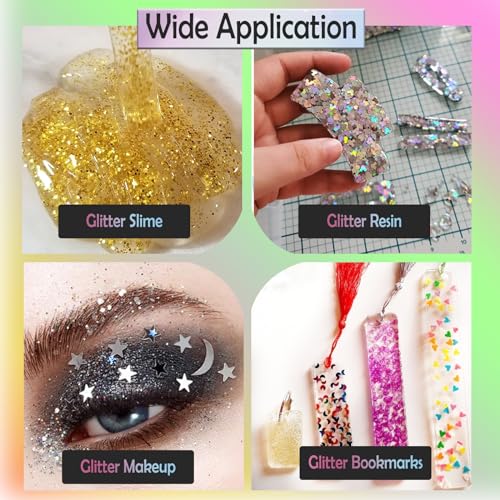 Laza 2g Chunky Glitter Mickey Mouse Shaped Confetti Nail Charms - color: Laser Silver