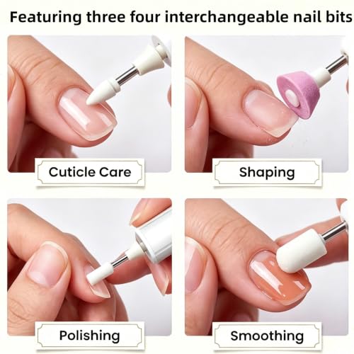 Cordless Electric Nail File 3-Speed Rechargeable Nail Drill with LED Light