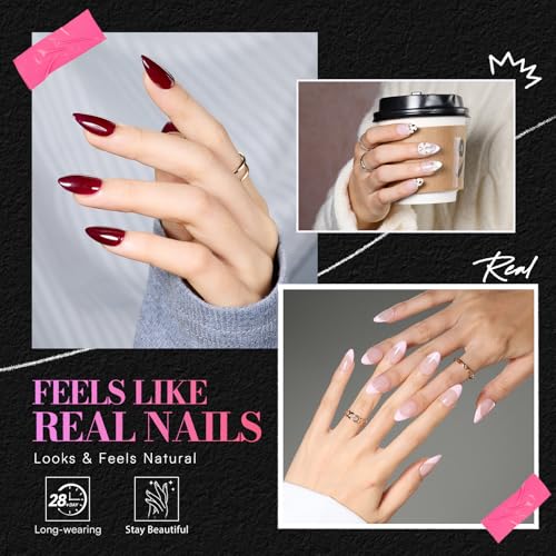 Makartt Short Almond Nail Tips: 504PCS Pre Etched Clear False Nails Tips Almond Shapes, 15 Sizes Full Cover Half Matte Soft Acrylic Press On Nail Extensions Supplies Salon and DIY at Home - size: Short