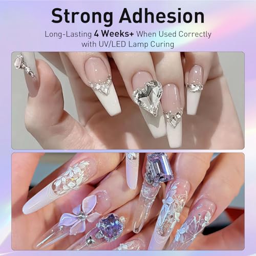 Rhinestone Glue for 3D Gel Nail Art & Nail Charms - Strong Hold Nail Glue (4 Pack, 120g Total) - color: C-30g*4 Rhinestone Glue