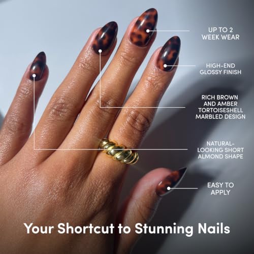 Glamnetic Press On Nails - Short Almond, Glossy Fake Nails 30 Pc Full Kit - color: 1D - Main Reference