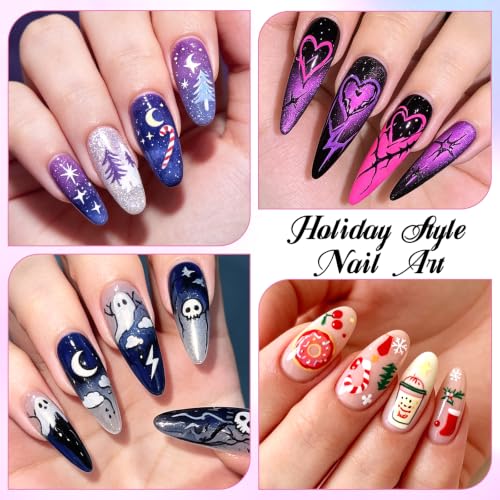 12 Colors Nail Art Pens Set, TOROKOM Nail Art Markers 3D Nail Polish Pens - color: 12 Color-B