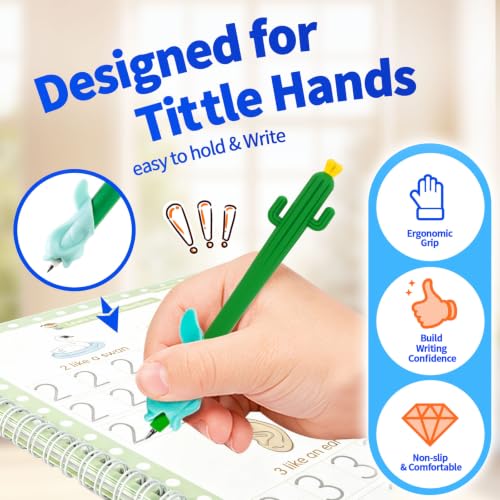 LUCKFUTURE Grooved Magic Copybook, Reusable Handwriting Practice - size: 5 Count (Pack of 1)