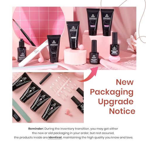 Beetles Poly Nail Extension Gel Kit, 4 Colors Poly Nail Gel - color: 0-Pink Tint Nail Strengthening