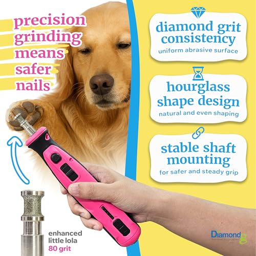 Diamondg Dog Nail Grinder Bits - Diamond-Coated, 80 Grit Body, 1Pack, Small - size: 004 - Enhanced Little Lola (1 Pack - Small)