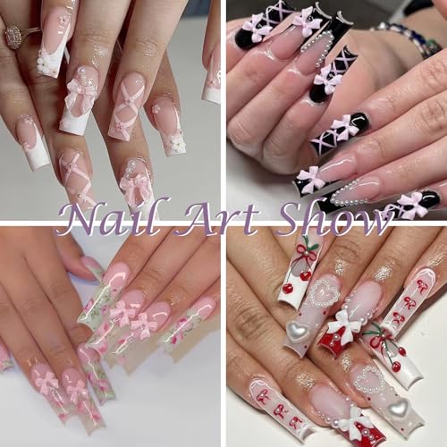 Laza 4pcs 3D Bowknot Silicone Nail Art Molds, Ribbon Bow Shapes Nail Molds - color: Bowknot