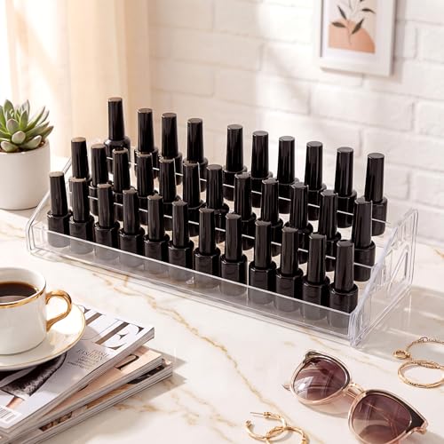 3 Layer Nail Polish Organizer Clear Multi Tier Organizer, Display Nail Stand for Nails Polish, Eyeglasses, Sunglasses, Essential Oils, Makeup, Skincare and Perfume Storage
