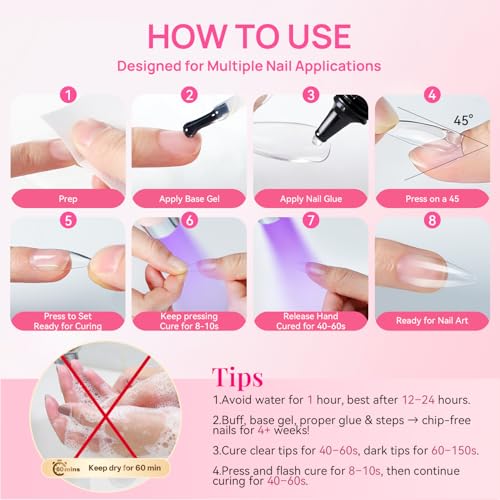 Krofaue Solid Nail Glue Gel 4 Pack, Press On Nail Glue, Strong Bond - color: Black