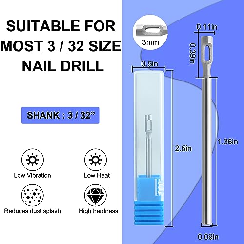 Diamond Pedicure Cylinder Bit,Stainless Steel Foot Nail Drill Bit Pedicure Foot Calluses for Dead Skin Corns Callus Removal, Polishing Head for Nails Manicure Pedicures (3.0mm) - color: Mold D
