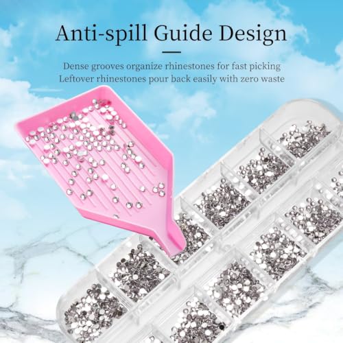 Nail Art Rhinestone Picker Tool Set, Wax Pencil with Diamond Painting Tray, Crystal Gem Picker Pen and Bead Sorting Tray for Nail Art, Diamond Painting, Jewelry Making & Crafts（Pink）