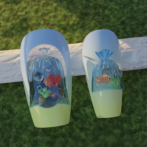 3D Marine Elements Nail Mold Multiple Shapes Teeth Wind Chimes Silicone Nails Molds Accessories Gel Plastic Bag Art Manicure Tools - color: 3D Marine Elements Nail Mold