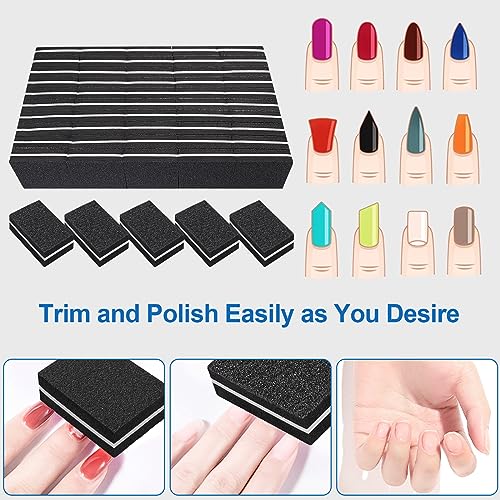 Nail Buffers (50 Pack), mini Buffer Block Nail File for Acrylic Nails and Natural Nails, 100/180 Grit Nail Buffer Block Bulk Buffing Blocks for Nail Buff Professional Manicure File Blocks Set Black - size: 50 Pcs Mini 100/180 Grit Black/White