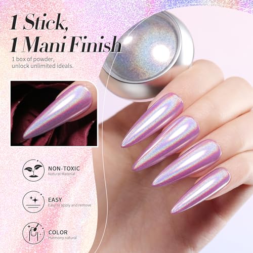 BORN PRETTY Holographic Nail Powder Fine Rainbow Iridescent Effect - color: Color 4