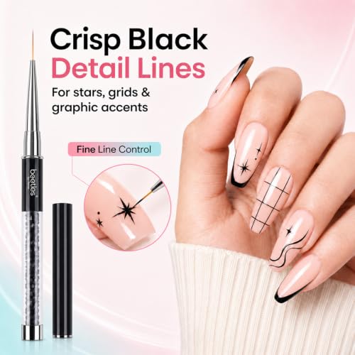 Beetles Gel Polish Nail Art Liner Brushes 5Pcs Painting Art Design Pen Set - color: A-Blue-5