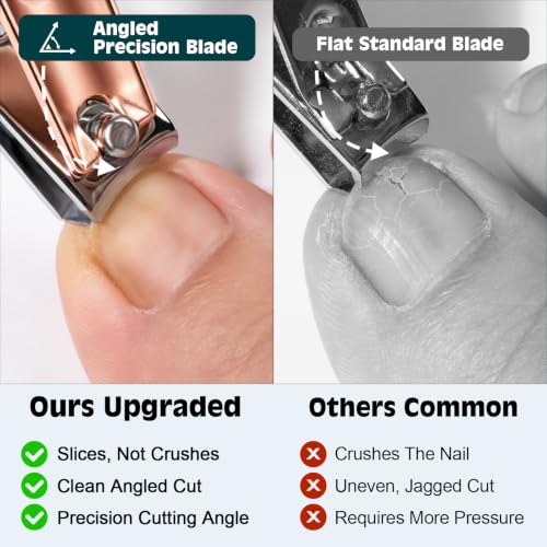 Nail Clippers Set, Fingernail and Toenail Clipper Cutters Trimmers Kit - color: 3Pack - Rose Gold