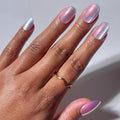 Glamnetic Press On Nails - Short Round, Velvet Fake Nails 30 Pc Full Kit - color: 3B - Oyster Glow
