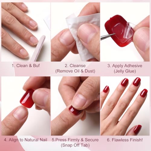 Short Pink Press on Nails Square Fake Nails Press ons Pink Glue Nails-H - color: Blush Pink
