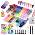 56000Pcs Resin Jelly Rhinestones 56 Colors Nail Gems Bedazzling Kit