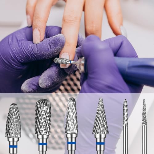 Gjinxi 6 Pack Professional 3/32 Inch Nail Drill Bits Set