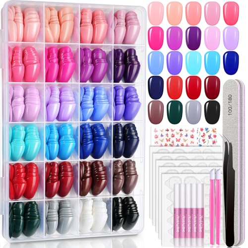 TsMADDTs Short Oval Press On Nails for Beginner Home DIY or Salon Manicure