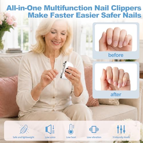 Electric Nail Clippers Upgraded, Automatic Toenail Trimmer, Safe for Seniors, Adults, Kids & Baby, Gifts for Women Men Mom Baby Adult Toddlers - color: White