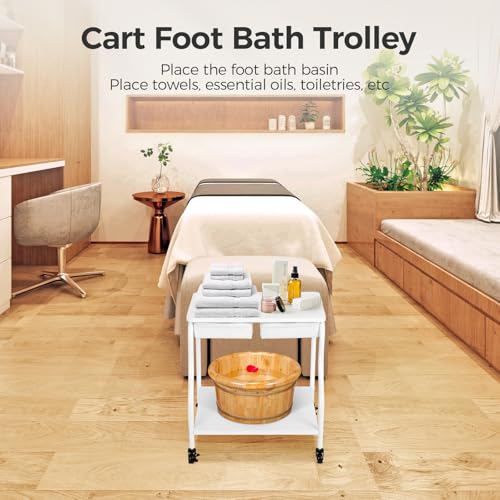 Pedicure Foot Rest, Salon Nail Rolling Cart for Home and Beauty Salon Use