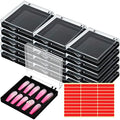 Landhoow 15 Pcs Press on Nail Box, Acrylic Display Case,Clear - color: Black