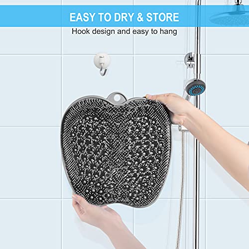 BESKAR XL Larger Shower Foot Scrubber Mat with Non-Slip Suction Cups - color: Gray