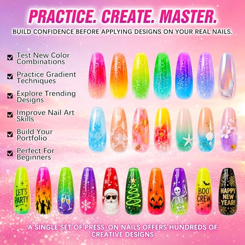 16 Colors Pigment Powder for Nails Palette Set Ombre Neon