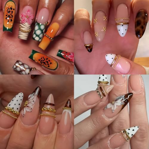 Nail Chains Charms, Various Styles Metal Chain Nail Charms 12 Strips