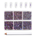 Beadsland Flatback Rhinestones, Purple Velvet, 7200pcs Mixed 6 Sizes - color: Purple Velvet