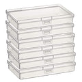 Gebildet 6 Pcs Clear Storage Box, Rectangular Plastic Containers Case with Lid for Pills, Jewellery, Tiny Bead, Herbs, Craft Items - size: 14.8×7.9×1.9cm
