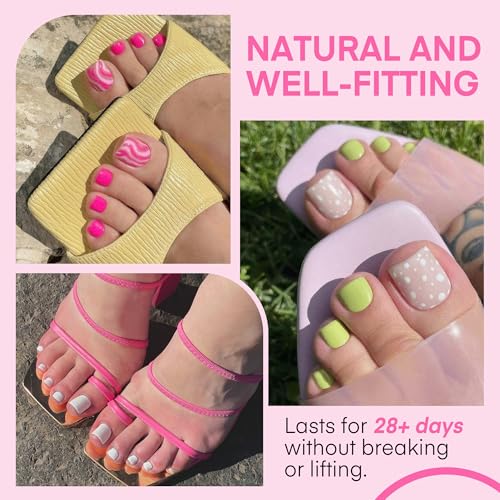 UNA GELLA Square Toe Nail Tips 312Pcs 15Sizes, Full Cover Soft Gel Toes Nail Tip Pre-etched Fake Acrylic Toe Nail Press Ons For Big Toes Nail Extensions Pedicure Home DIY Salon *Tips Only No Tools*