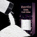 Renfio Pearl White Glitter,Matte White Chunky for Snowglobe Tumbler - color: Pearl White
