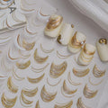5D Embossed Nail Stickers, Premium Salon-Quality Self-Adhesive 3D Nail Art Decals, Refined Classic Designs for Easy DIY Manicure (Golden Crescent) - color: Golden Crescent