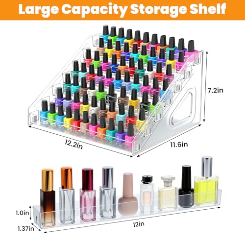 2 Pcs 7 Tier Essential Oil Organizer Clear Holder Nail Polish Display Rack