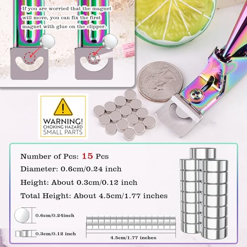 Chameleon Adjustable Nail Clippers with Magnets Sizers Nail Tip Cutter - color: 28 Silver-metal, size: Samll Handle