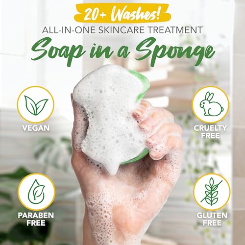 Spongeables Pedi Scrub Foot Exfoliating 5+ Wash Travel Sponge, Citron Eucalyptus, 1 Count - color: Citron Eucalyptus, size: 1 Count (Pack of 1)