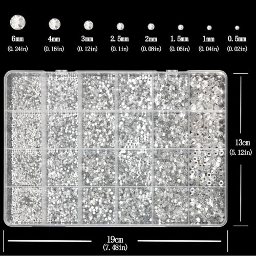 Silver Gems Rhinestones for Bedazzling Kit Clear Gems for Crafts - color: 23-Silver