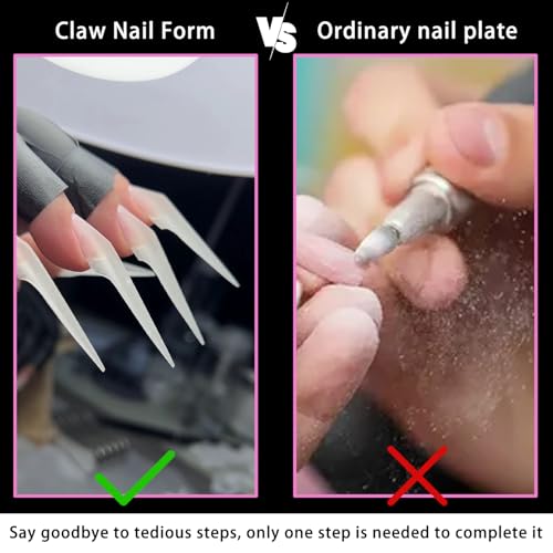 140 Pcs Stiletto Claw Nail Tips Forms Poly Gel Extension Eagle Claw - color: Styl 1