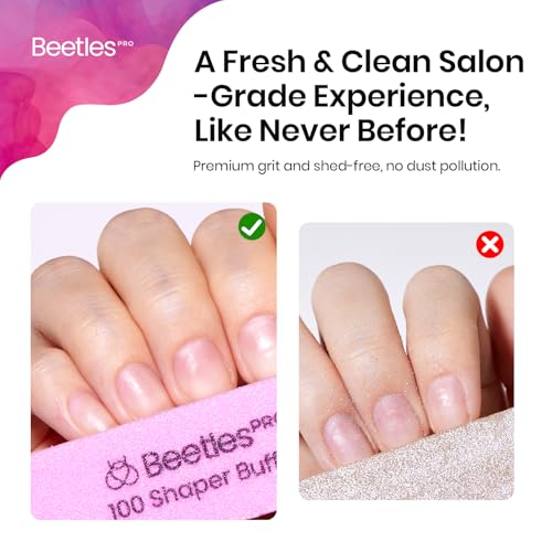 Beetles Pro Nail Buffer Sanding Block 100 Grit 4-Sided Nail - color: B-pink-050