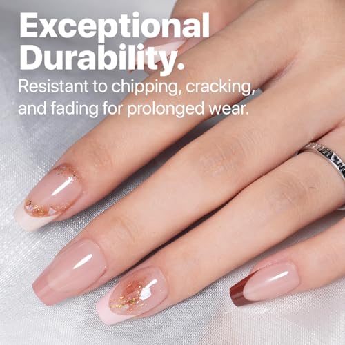 SXC Cosmetics French Tip Press On Nails - Skin Tone Nude and Color Series, Short Coffin X-Pro Tips Starter Kit ST119KIT - color: Skin Tone - S Coffin